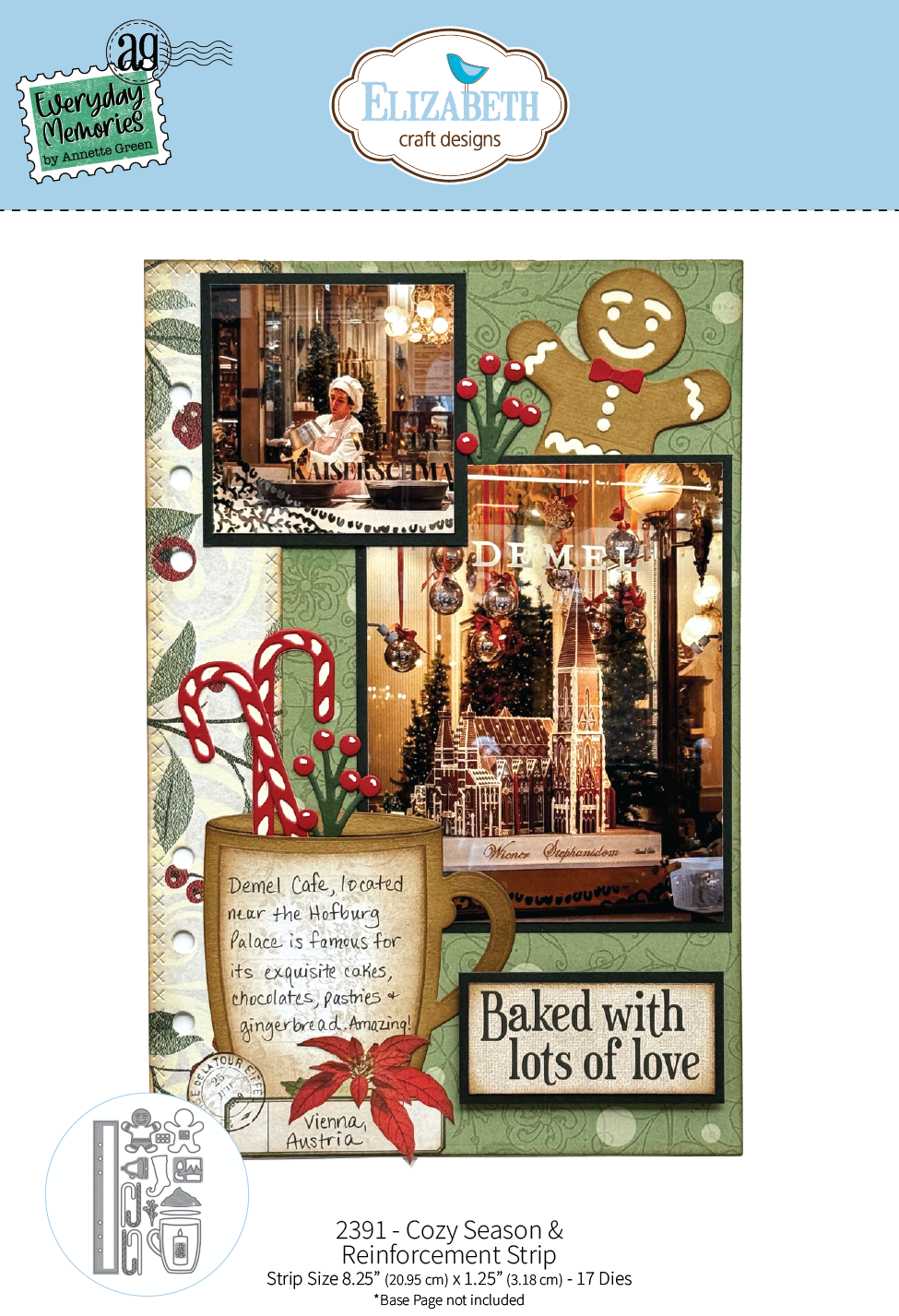Elizabeth Craft Designs Cozy Season & Reinforcement Strip Metal Die Set